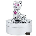 thumbnail image 1 of Matashi Chrome Plated Mini Silver Kitty Cat Keepsake Box by, 1 of 5