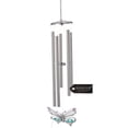 thumbnail image 1 of Matashi Chrome Plated Silver Butterfly Wind Chime with Crystals Indoor Outdoor Decorative Hanging Ornament – Single Piece, 1 of 7