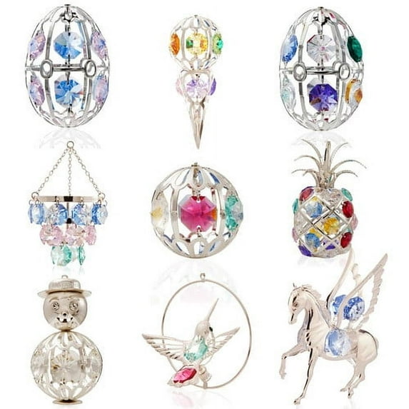 Matashi Crystal 9 Piece Technicolor Ornament Set