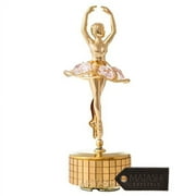 Matashi Crystal Ballet Dancer Music Box ''Memory'' Table Top Figurine with Crystals