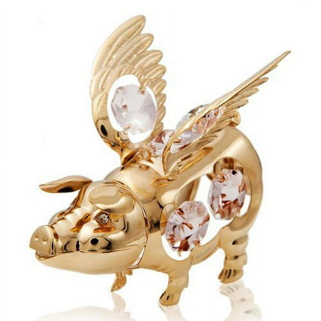 Matashi Crystal Flying Pig Ornament