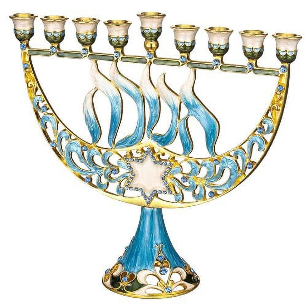 Matashi Crystal Hand Painted ''Hannukah'' Candelabra Menorah