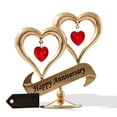 thumbnail image 1 of Matashi  Gold plated Red Crystal Happy Anniversary Double Heart Tabletop Ornament, 1 of 5