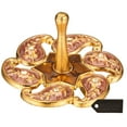 thumbnail image 1 of Matashi Hand-Painted Gold-Plated Red Floral Spinning Dreidel Holiday Ornaments (Pewter) Elegant Jewish Decor with Vintage Design & Embellished Crystals Judaica, 1 of 6