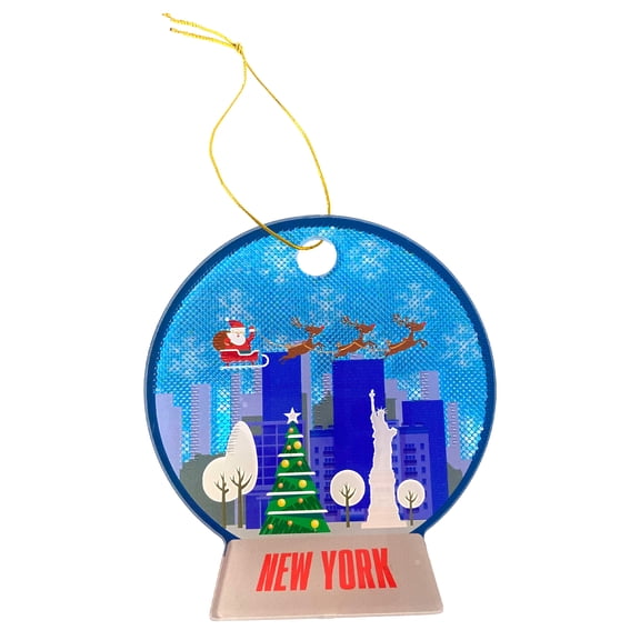 Matashi New York City Santa Claus 5D Printed Christmas Tree Hanging Ornament - Strong Polycarbonate Panel with Vibrant Colors, Christmas Decoration for Christmas Tree for Home, Office, Holiday Part