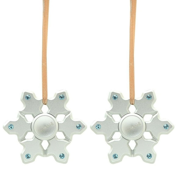 Matashi (Qty 2) Hanging Christmas Tree Snowflake Chrome Plated Ornament with  Crystals, Christmas Decorations for Holiday