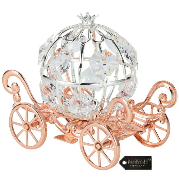 Matashi Pumpkin Carriage Princess Ornament, Rose Gold and Silver Plated  Valentines Day Gift for Her or Wife, Home Dcor for Weddings & Parties