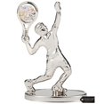 thumbnail image 1 of Matashi  Silver Plated Tennis Player Figurine Embellished w Crystals, Gift for Sports Fan, Desk Accessories, Trophy, Office Décor, 1 of 5