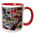 thumbnail image 1 of 3drose, Match Books Digital Collage of a National and International Match Book Collection, 15oz Two-tone Red Mug, 1 of 6