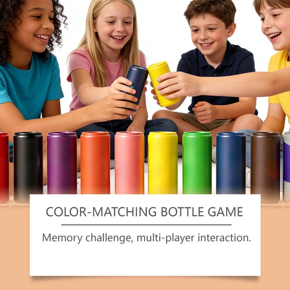 Match Bottle Color Game – Fun Popular Logical Training, Educational Party Gameplay Family, Pairing Board Travel Camping Holidays | Travel Camping Holidays Party Night Classroom Backyard