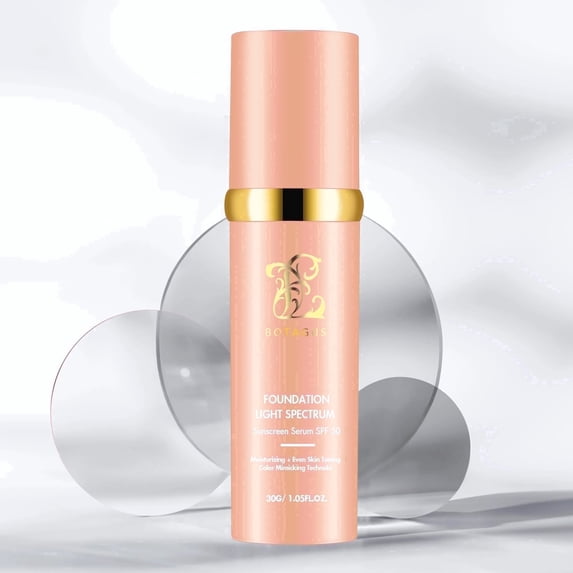 Color Changing Foundation,Foundation 4 in 1-Light Spectrum Cosmetics Foundation Liquid with SPF 50+, Concealer Cosmetic Lightweight Makeup, Longwearing & Waterproof for Makeup Medium (1 pack)