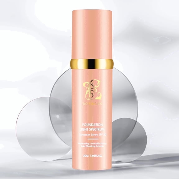 Color Changing Foundation,Foundation 4 in 1-Light Spectrum Cosmetics Foundation Liquid with SPF 50 , Concealer Cosmetic Lightweight Makeup, Longwearing & Waterproof for Makeup Medium (1 pack)