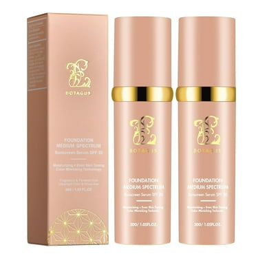 Match Cosmetics Foundation 4 in 1-Medium Spectrum,4 in 1 Cosmetics Foundation Liquid with SPF 50 , Concealer Cosmetic Lightweight Makeup, Longwearing & Waterproof for Makeup（2 Pack）