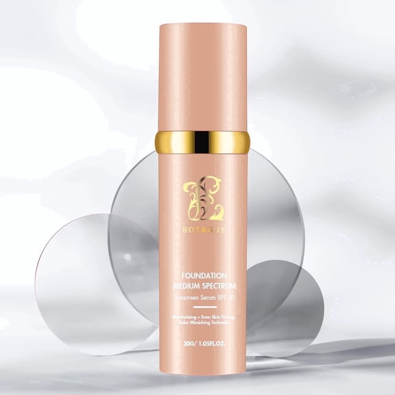 Color Changing Foundation,Foundation 4 in 1-Medium Spectrum Cosmetics Foundation Liquid with SPF 50+, Concealer Cosmetic Lightweight Makeup, Longwearing & Waterproof for Makeup Medium (1 pack)