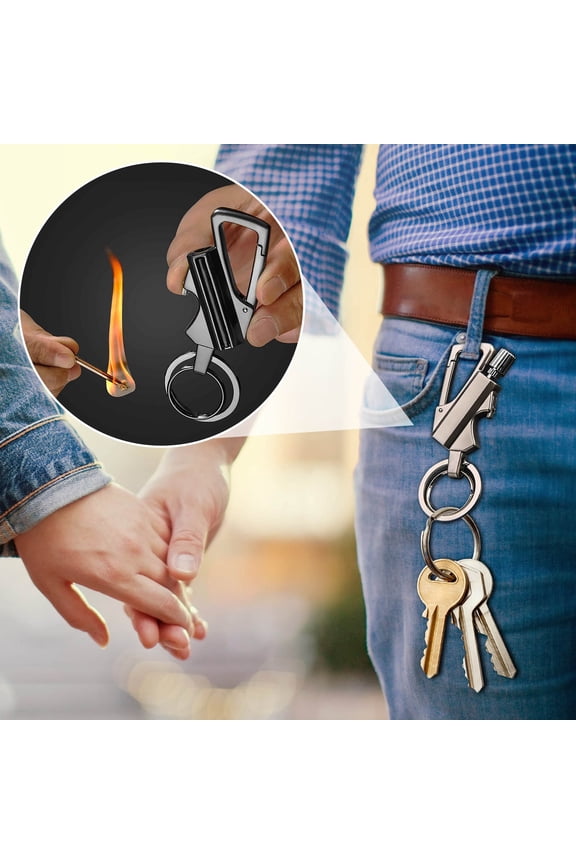 Match Kerosene Lighter Outdoor, Keyring Metal Lighter, Waterproof Multifunctional, Portable Keychain Bottle Opener, 6ml , Emergency Use
