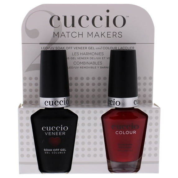 Match Makers Set - A Pisa My Heart by Cuccio for Women - 2 Pc 0.44oz Veneer Soak Of Gel Nail Polish, 0.43oz Colour Nail Polish