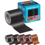 MATCH N PATCH Leather Repair Tape - Black 2.25 inch x 15 feet - Realistic Faux Leather Patches for Couch, Sofa, Upholstery, Car Seats & Other Furniture, Vinyl Repair Kit, Self Adhesive Patch