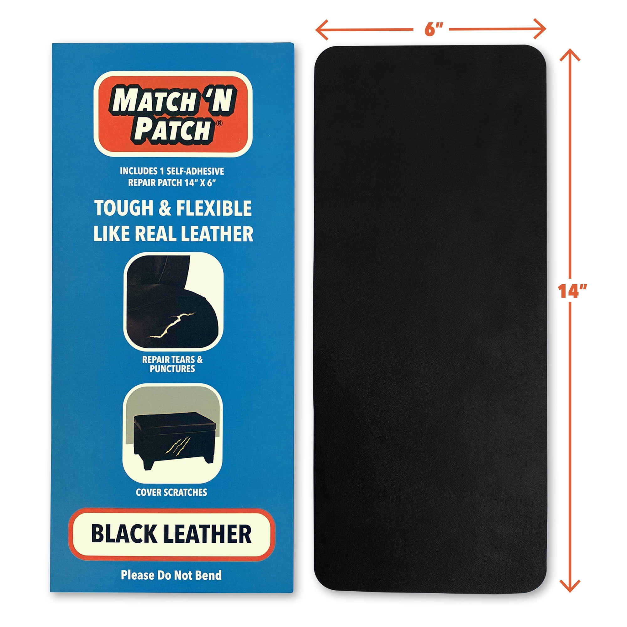 MATCH N PATCH Match 'N Patch Realistic Black Leather Repair Patch