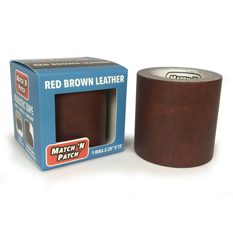 MATCH 'N PATCH Realistic Leather Repair Tape, Red Brown, 2.25 inch x 15 feet