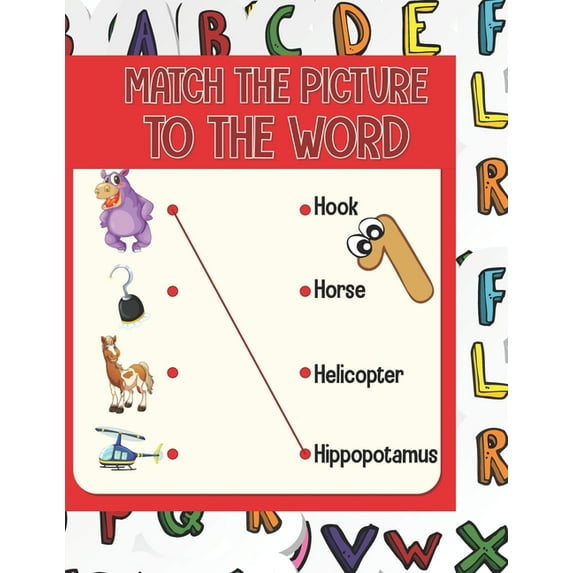 Match the Picture: Match the picture: Using a line to match the image to the word that corresponds to it. A visual book that will help your children to know the spelling of the words and also the imag