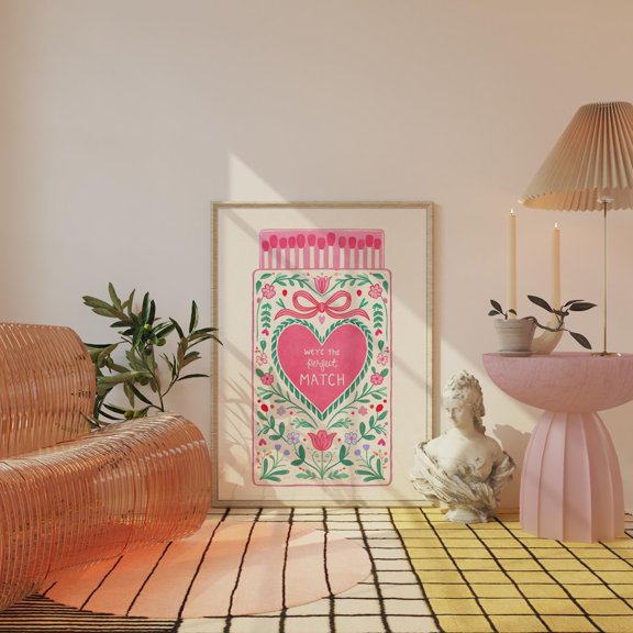 Match Print Whimsical Matchbox Art Quote, Unframed Paper Print