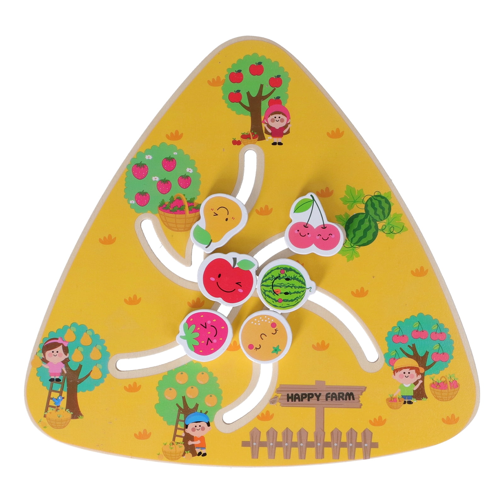 Match Puzzle Toys, Enhance Physical Strength Wooden Maze Toys Rounded