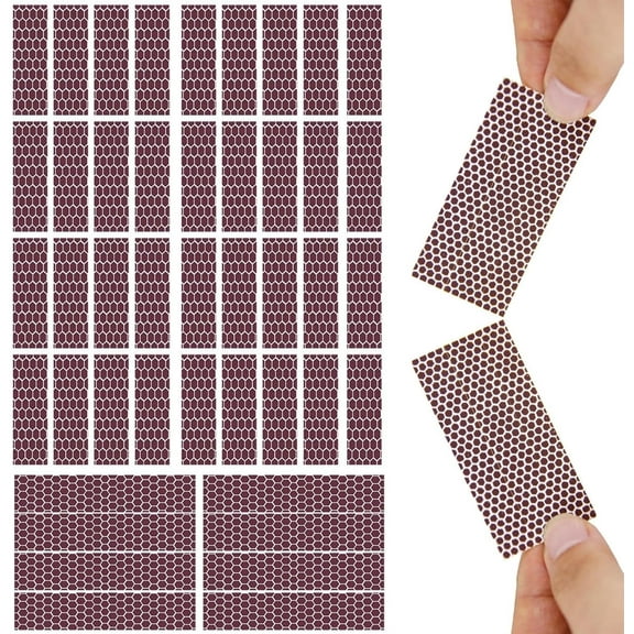 Match Striker Paper with Adhesive,Happon 60 Pcs Rectangle Match Striker Stickers,Stick to Side of The Jar or Bottom Candle for DIY Projects