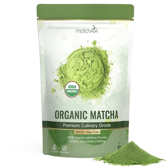 MatchAiA Organic Matcha Green Tea Powder, Premium Culinary Grade 5.3oz/150g