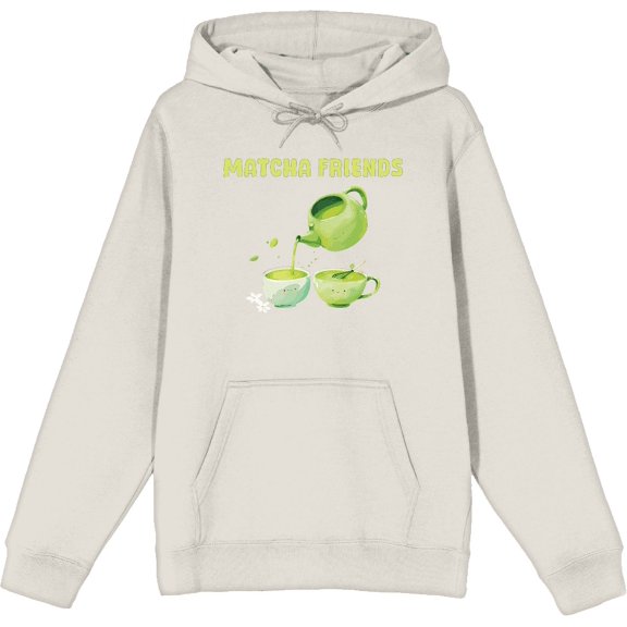 Matcha Friends Matcha Tea Adult Sand Long Sleeve Hoodie-Medium