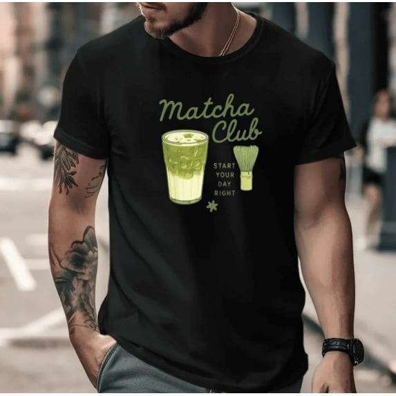 Matcha Gift One More Latte Green Tea Fan Lover Graphic Outfit Unisex T-Shirt, up to size 5XL