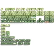 Matcha Green Frog Keycaps, PBT Custom Keycap Set 60 75 100 Percent, MOA Profile for Gaming Mechanical Keyboard, Compatible with ANSI/ISO, TKL, Full-Sized Layout
