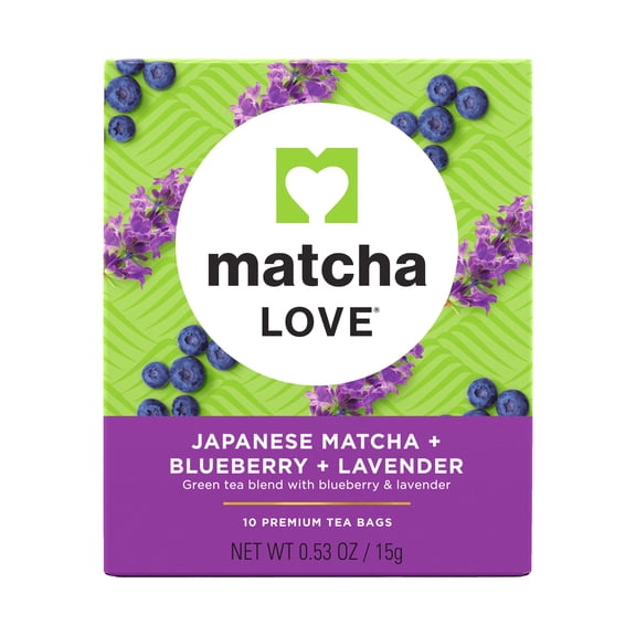 Matcha LOVE Japanese Matcha, Blueberry, Lavender Tea (10 Teabags)