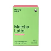 Morning Made Ceremonial Grade Organic Matcha Latte Powder, Strawberry, 10 Pack (0.18oz ea)