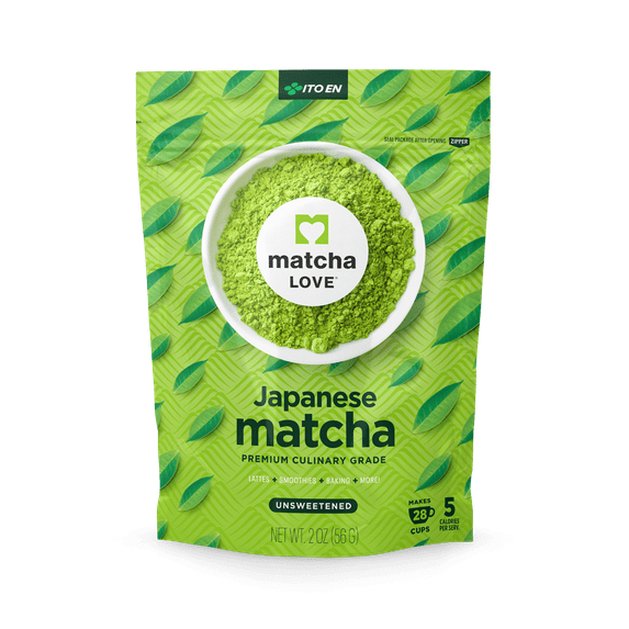 Matcha Love Premium Japanese Green Tea Matcha Powder, Unsweetened, 2 oz Pouch
