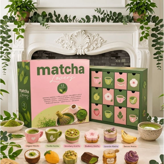 Matcha Lovery Advent Calendar 2026  12 Flavors Ornaments,12-Day Matcha Lovers Countdown Box, Tea Themed Advent Calendar with Assorted Mini Matcha Flavor Collectibles