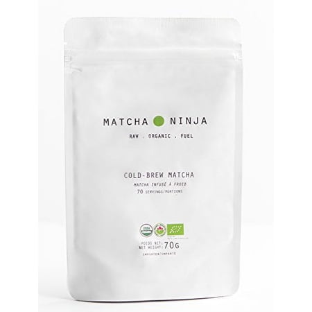 Matcha Ninja 100% Raw Organic Matcha Green Tea. Cold Water Soluble. Ceremonial Grade. Non-Bitter Extra Smooth Blend