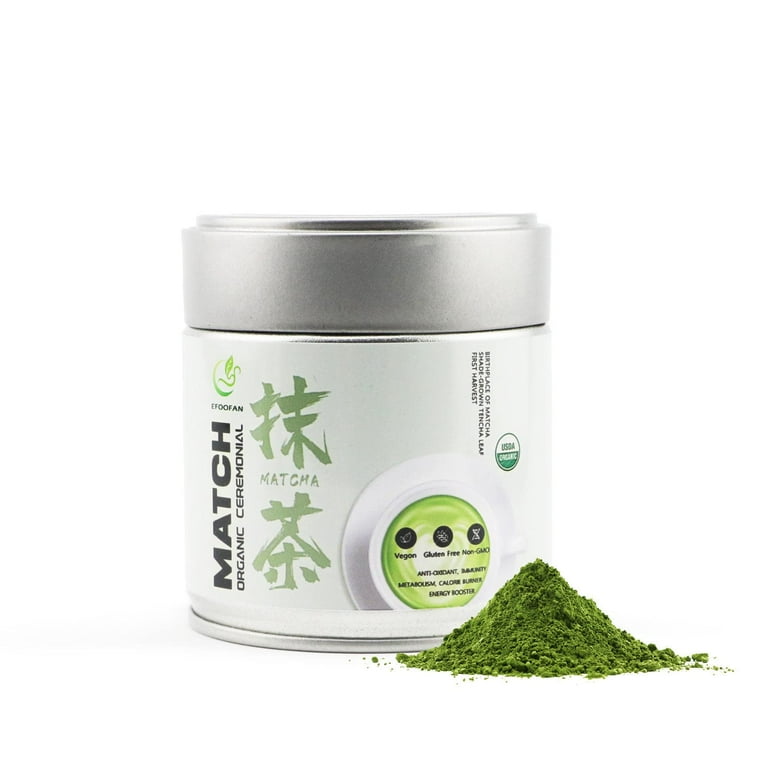 Matcha Organic Ceremonial Grade Green Tea Powder - (45G/1.59Oz Tin