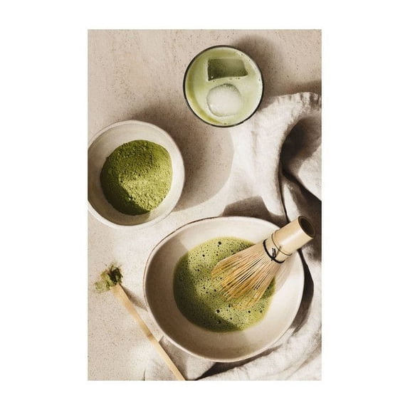 Matcha Powder Print Wall Art, Modern Wall Decor For Living Room Bedroom, 12x18 UNFRAMED