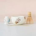 thumbnail image 1 of Matcha Set – Glossy Speckled Glaze Ceramic Matcha Whisk Set, Easy to Clean & Pour, Complete Matcha Bowl Kit of 4, 17oz, Polished Olive (Flower), 1 of 7