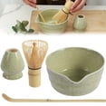 thumbnail image 1 of Matcha Set, Japanese Tea Set Includes Matcha Bowl with Spout, Matcha Whisk Holder, Bamboo Matcha Whisk and Bamboo Scoop, 17 oz Mottled Tea Green Glaze Ceramic Matcha Kit for Tea Lovers, 1 of 7