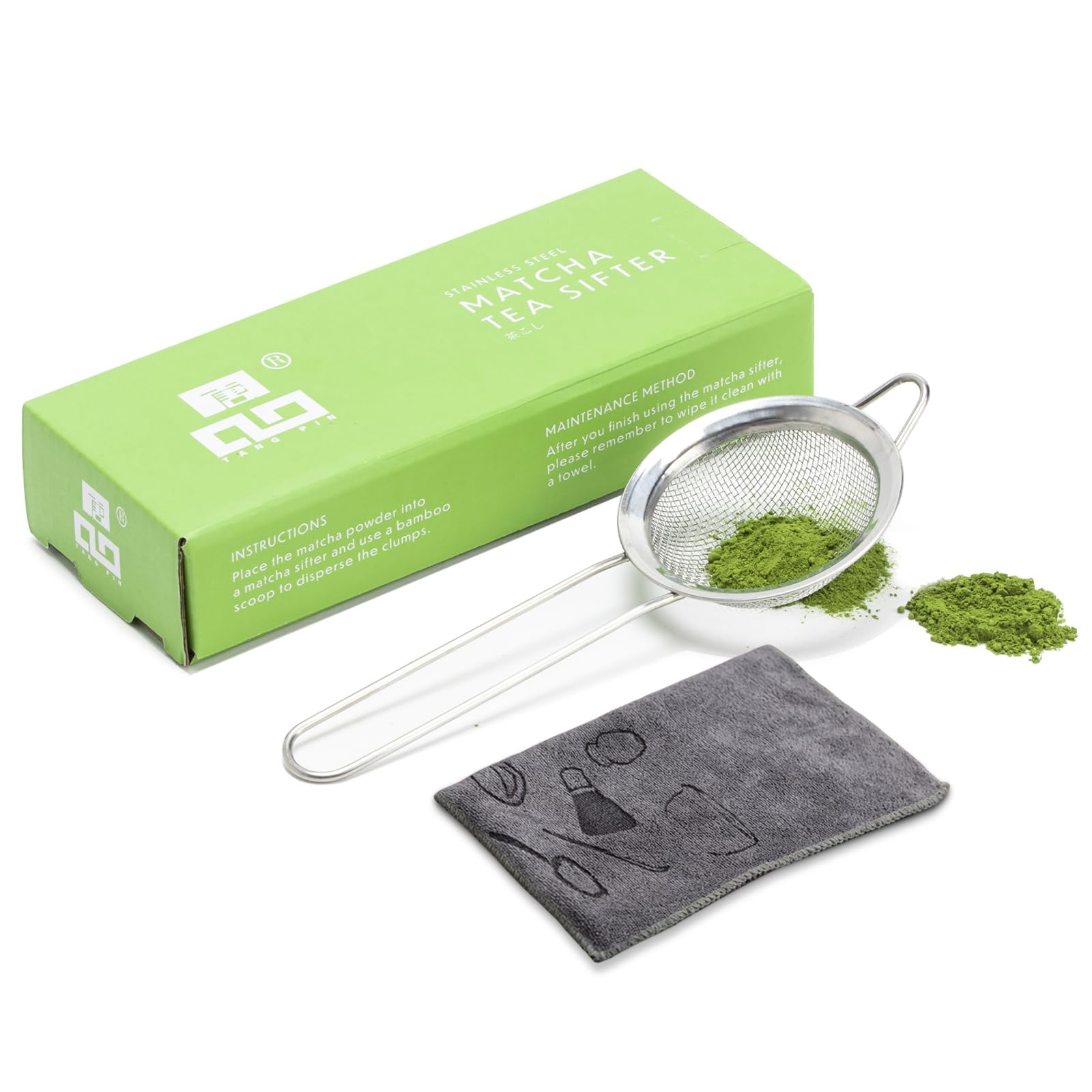 Matcha Sifter, Matcha Strainer and Tea Towel, Stainless Steel Sieve ...