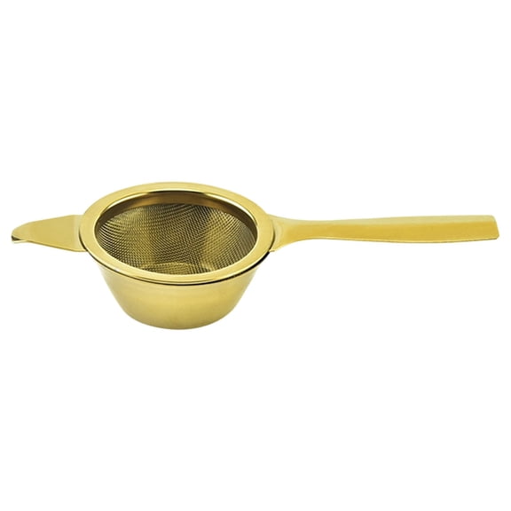 Matcha Sifter Mesh Tea Strainer Matcha Sifter, Stainless Steel Small Strainer with Handle,Durable Kitchen Mini Sifter Tool for Loose Tea, Matcha, Cocktail Drinks and Coffee, 1Pc(Gold,5.7x2")