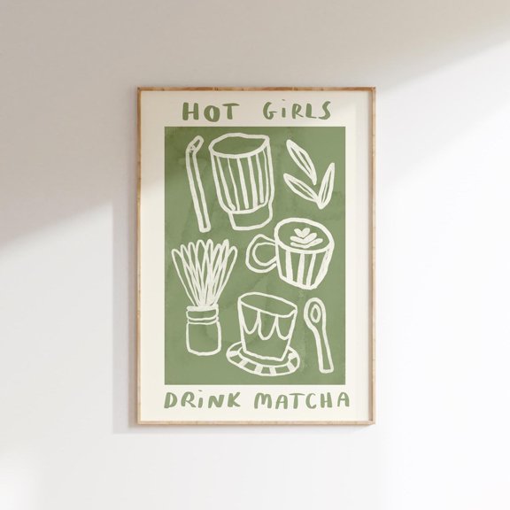 Matcha Tea Lover Lyric Inspired Wall Art Home Decor