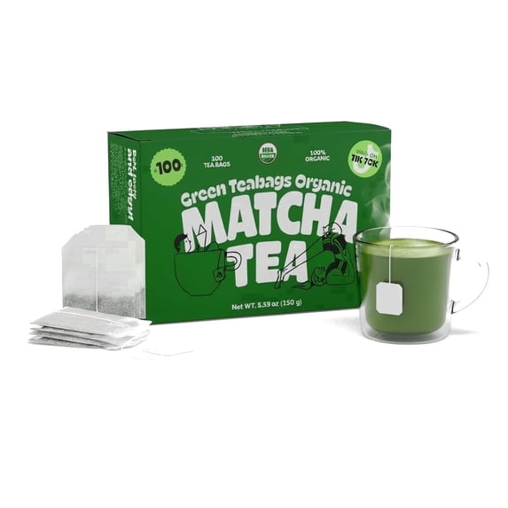 MatchaDNA Matcha Green Tea Bags Organic 100 Count