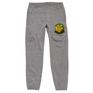 Matcha Teacup Green Is The New Black Men's Gray Jogger Pants-Medium