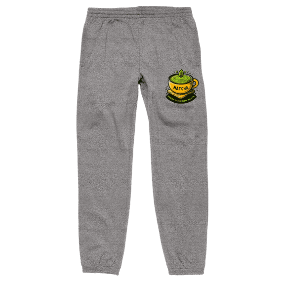 Matcha Teacup Green Is The New Black Men's Gray Jogger Pants-XXL