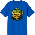 thumbnail image 1 of Matcha Teacup Green Is The New Black Royal Blue Men's Crew Neck Short Sleeve Shirt-XS, 1 of 2