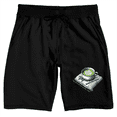thumbnail image 1 of Matcha Teacup I Only Love My Bed and Matcha Men's Black Sleep Shorts-XS, 1 of 4