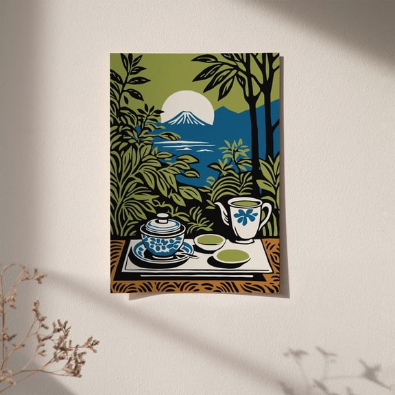 Matcha Time Japanese Tea Ceremony Zen Kitchen Decor Poster, Unframed Paper Poster 8x10in