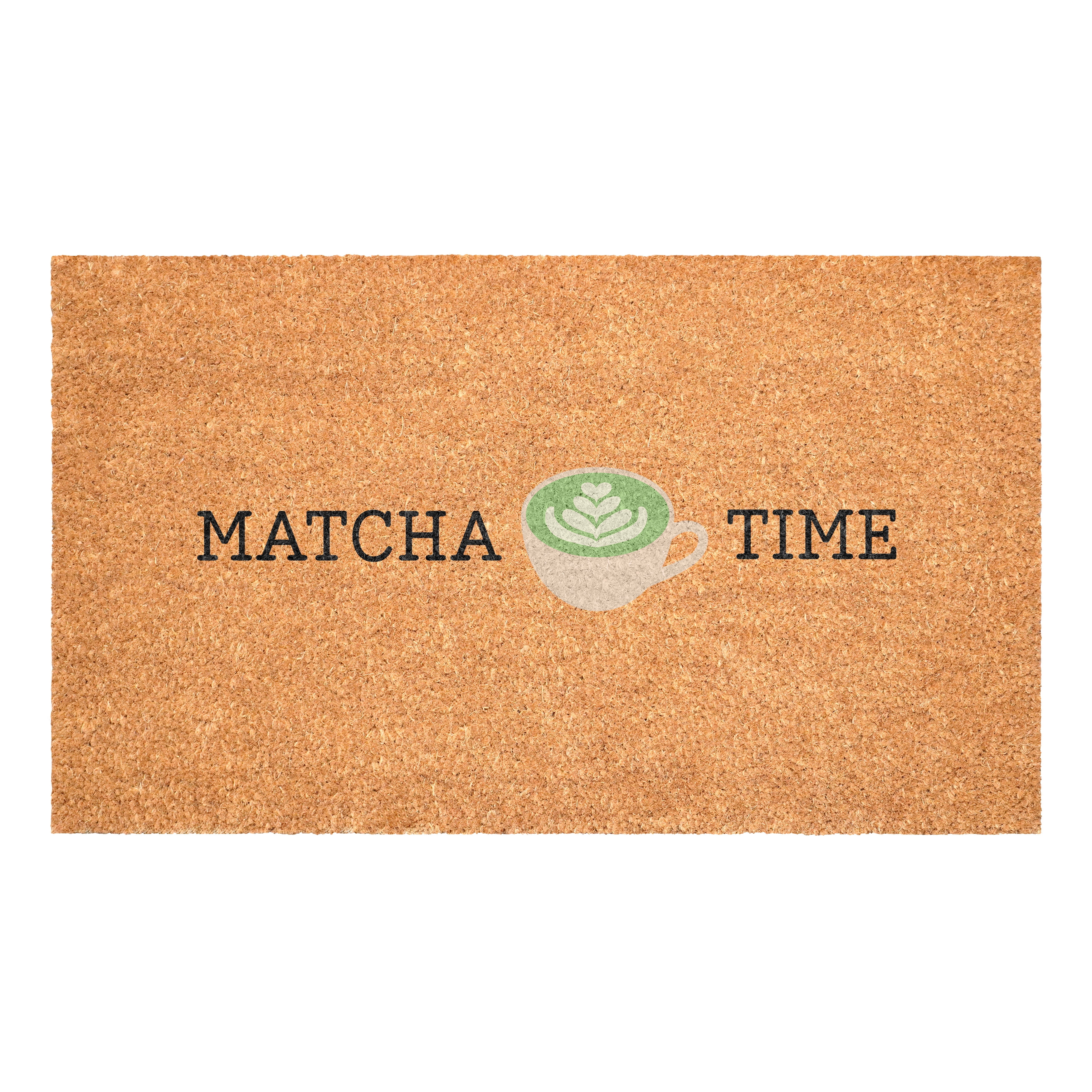 Matcha Time Non Slip Vinyl Backing, Front Door Mat, Entryway Door Mat, 24"x36"